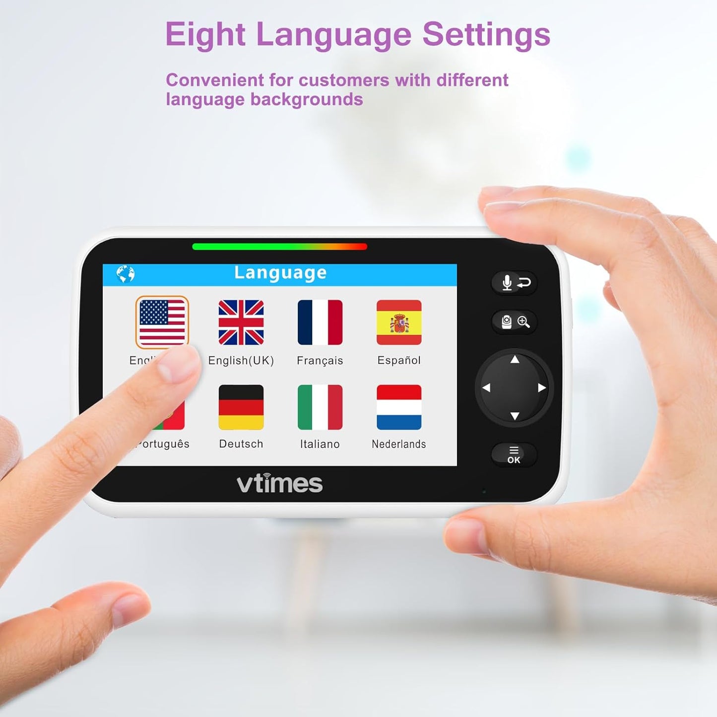 Baby Monitor Video Baby Monitor with Camera and Audio No WiFi 5" LCD Screen, Two-Way Audio, Night Vision,1000ft Range, 2X Zoom Temperature Display, Lullaby Elderly Pet