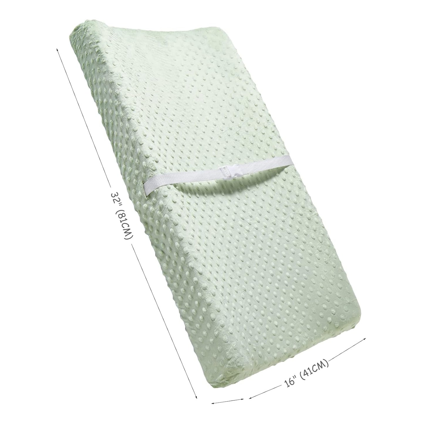 Solid Changing Table Pad Cover Cradle Sheet, Fits 32"/34''x16 Contoured Diaper Changing Pad, Ultra Soft Cozy Dots Plush Changing Table Covers, Breathable Wipeable Removable (Green)