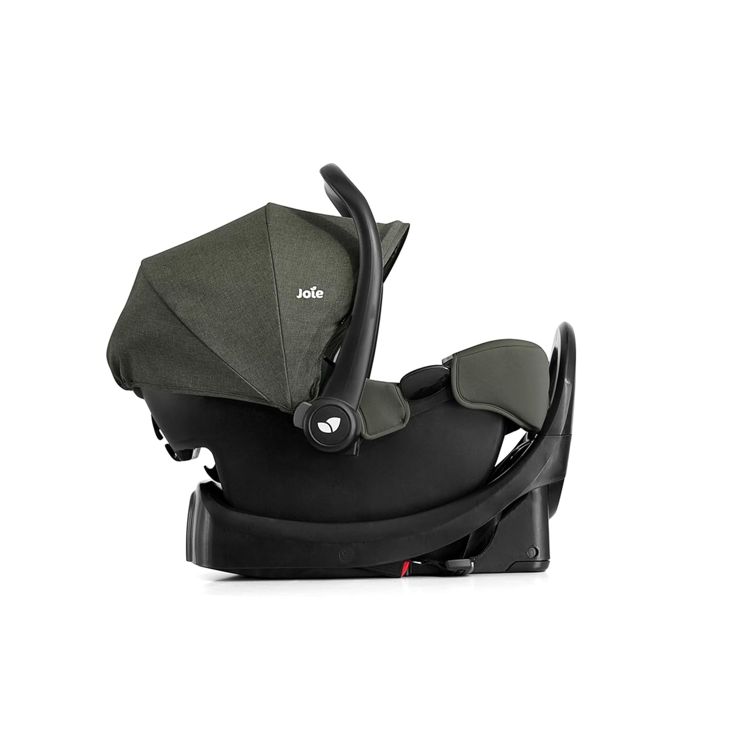 Joie Rue Lightweight Infant Car Seat & Anti-Rebound Base –Side-Impact Protection, 5-Point Harness, and UPF 50+ Canopy for Newborns and Infants (Evergreen)
