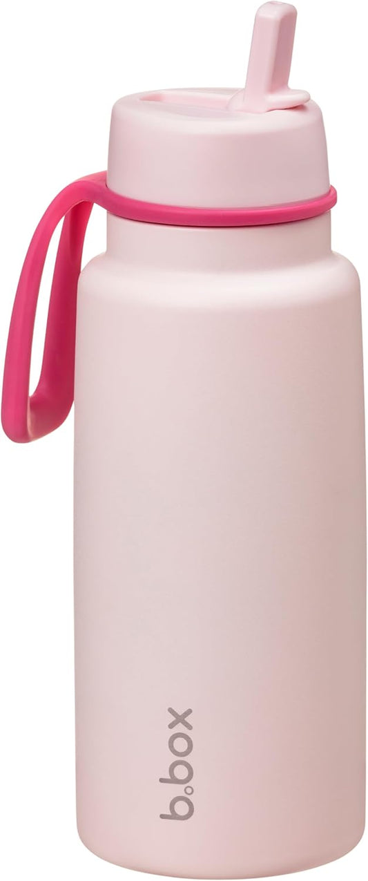 b.box Triple Insulated 34oz Water Bottle w/Stainless Steel Straw. 46 Hours Cold. Leak Proof Tumbler with Lid and Straw for Travel, Gym & School. BPA Free Sports Water Bottles.
