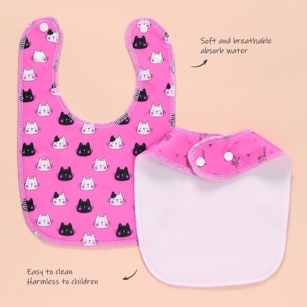 8 Pack Baby Bibs Unisex Adjustable with Snaps Ultra Soft Absorbent Drooling Teething for Boys and Girls