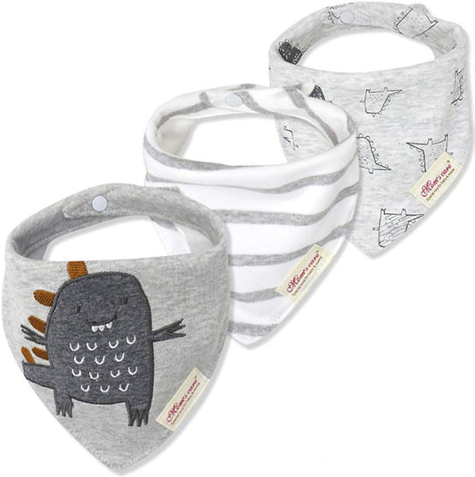 JN&LULU 3 Pack Newborn Baby Bibs Bandana Drool Bibs for Drooling Cotton Baby Gifts