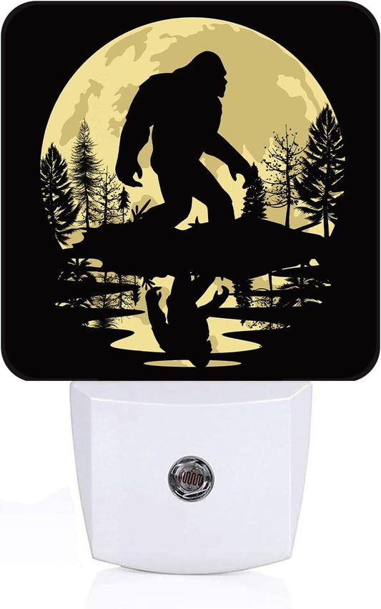 Big Foot Forest Moon Night Light,Plug-in Nightlights Auto Sensor Night Lamp Dusk-to-Dawn Lamp Home Decor for Nursery Children Girls Boys