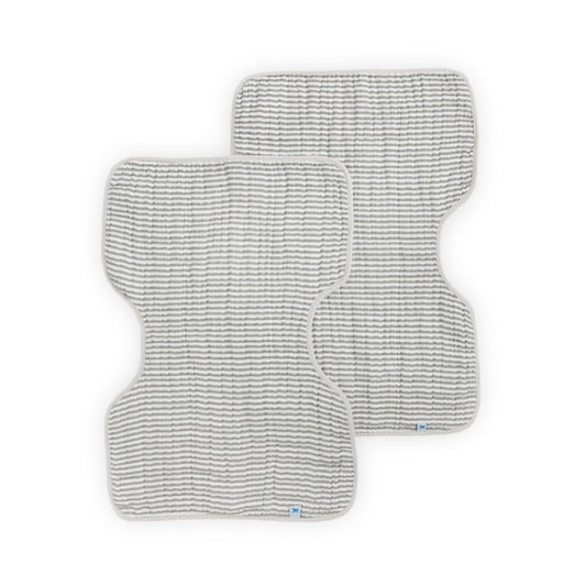 Little Unicorn Ultra-Absorbent Premium Burp Cloth 2 Pack | Soft on Baby's Skin | Larger Size | Ergonomic Design | Set of 2 (Grey Stripe)