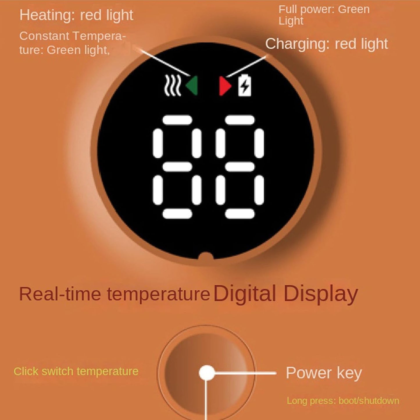 Portable Bottle Warmer, 6 Level Temperature 6000mah Bottle Warmer, USB Rechargeable Universal Bottle Warmer, Portable Bottle Warmer for Travel