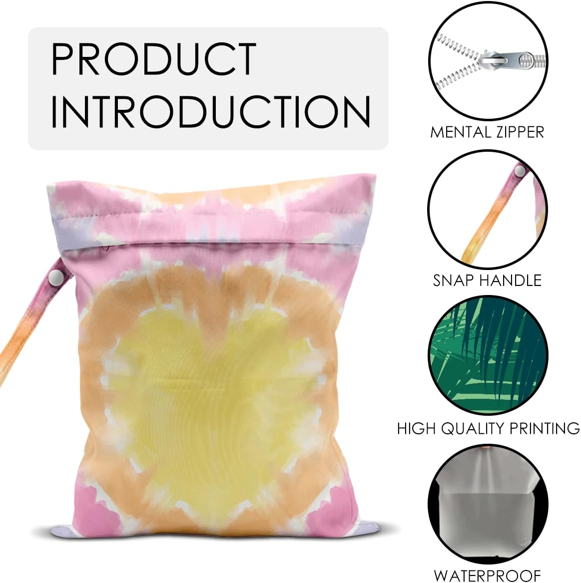 Wet Bag for Swimsuit Pool Travel Baby Cloth Diapers Dirty Yoga Gym Clothes Beach Bags Summer Gifts for Women Men Beach Vacation Essentials Rainbow Waterproof Wet Dry Bag Travel Laundry Bags