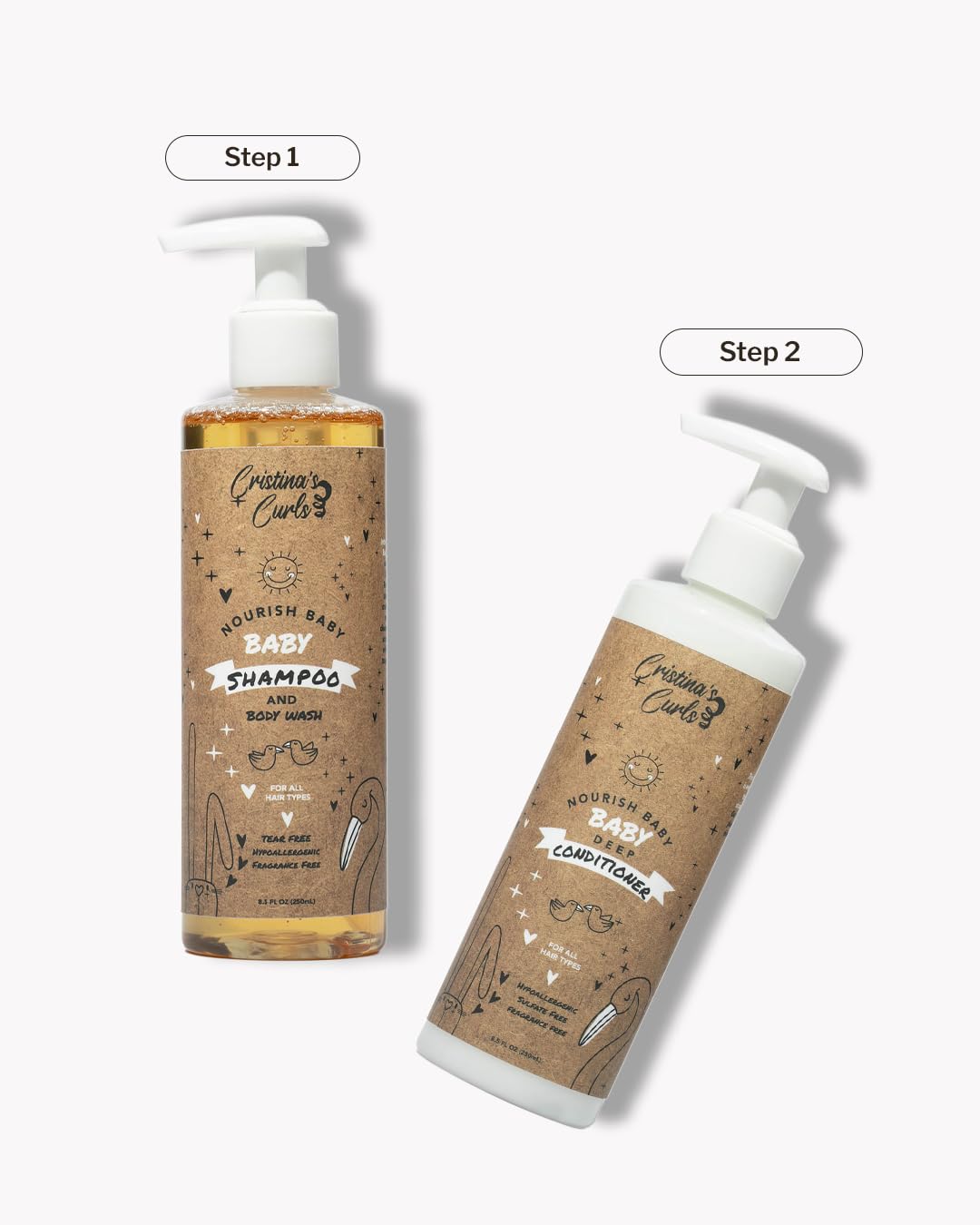 Cristina's Curls Baby Shampoo & Body Wash – Gentle Low-Foam Head-To-Toe Clean For Newborns And Sensitive Skin