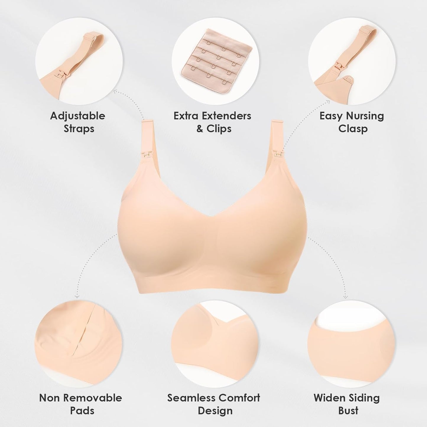 As Fairy Seamless Nursing Bras for Breastfeeding Soft Wireless Sleep Maternity Bralette Regular and Plus Size