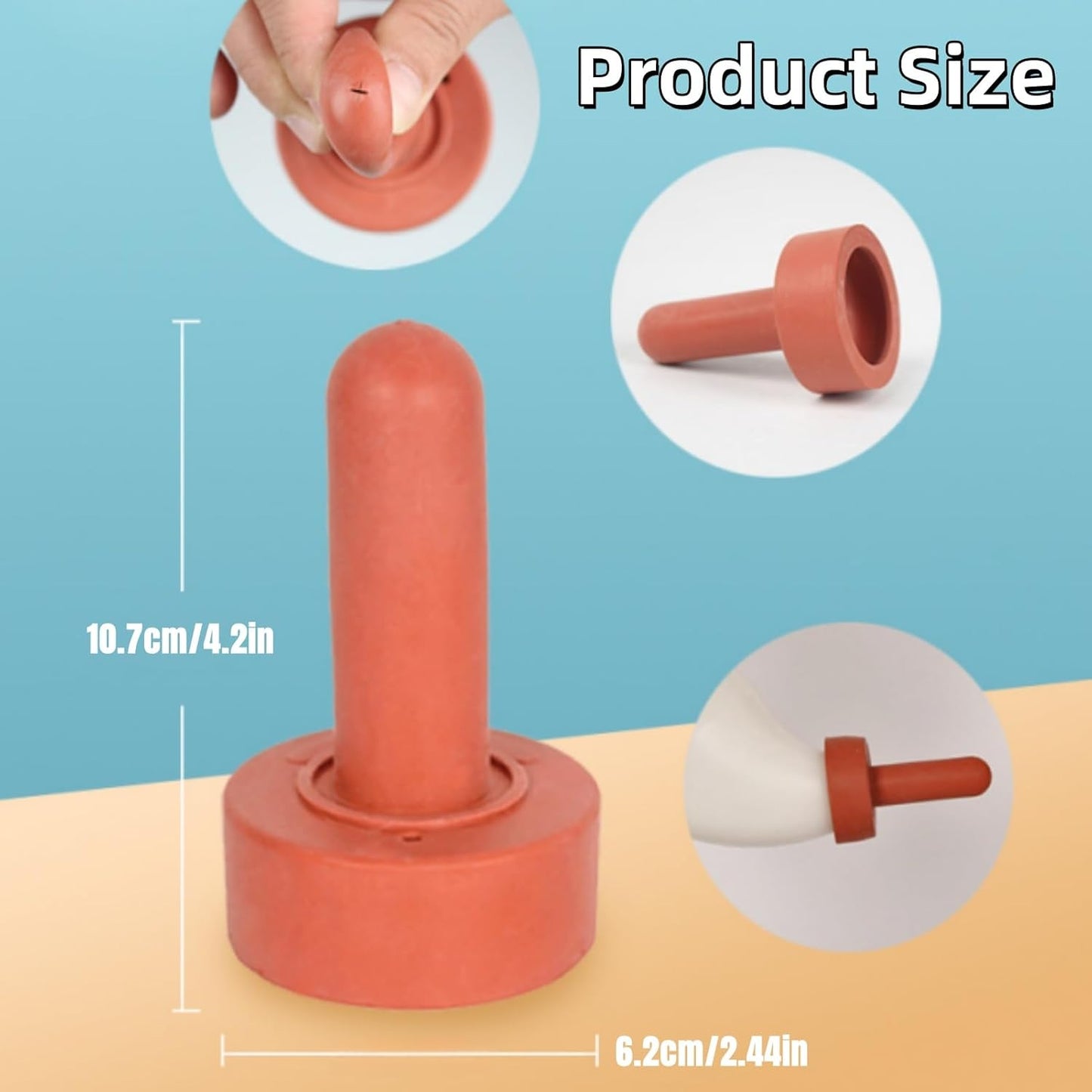 5Pcs Small Animal Milk Drink Nipple 10.7cm Length Rubber Calf Nursing Nipples Livestock Feeding Watering Supplies