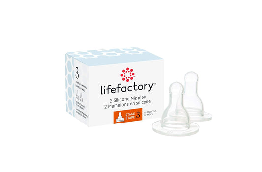 Lifefactory BPA-Free Stage 3 (6+ Months) Silicone Nipples 2-Pack