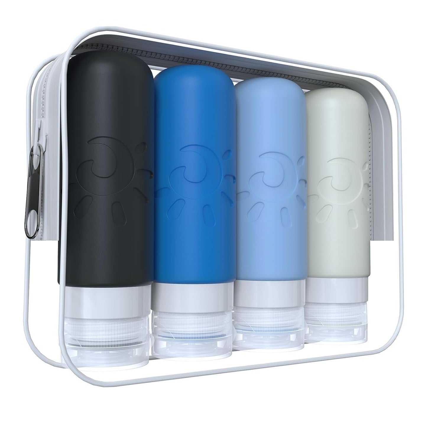 Travel Bottles for Toiletries, TSA Approved Travel Containers 3oz Leak Proof Travel Tubs Refillable Liquid Travel Accessories for Shampoo Conditioner Lotion Body Wash(Multicolored J)