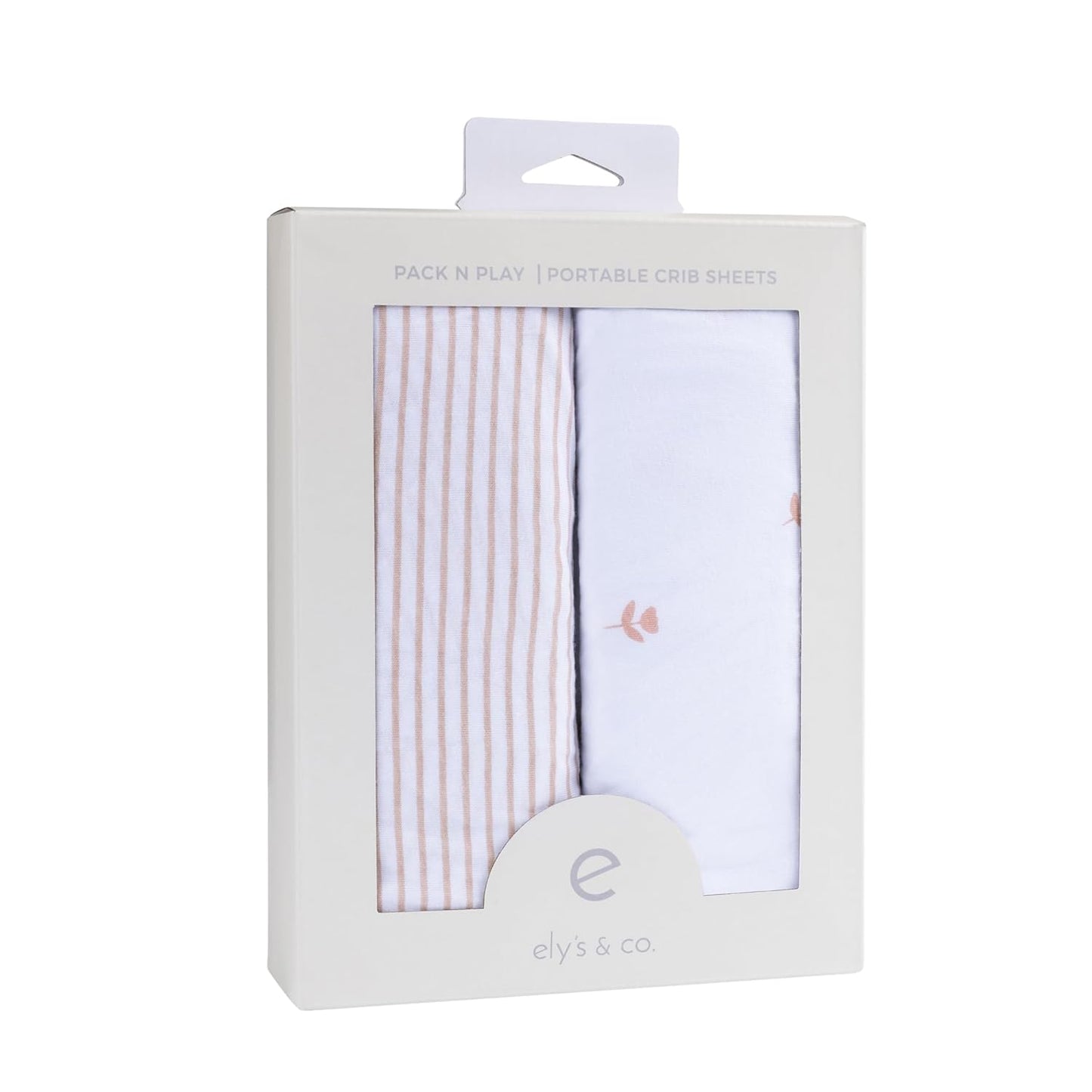 Ely’s & Co. Bassinet Sheets, Baby Girl Fitted Bassinet Mattress Sheet Set - 2 Pack, 100% Jersey Knit Cotton, fits Oval, Hourglass and Rectangle Bassinet Mattress, Pink Tulip, 32”x16”x3”