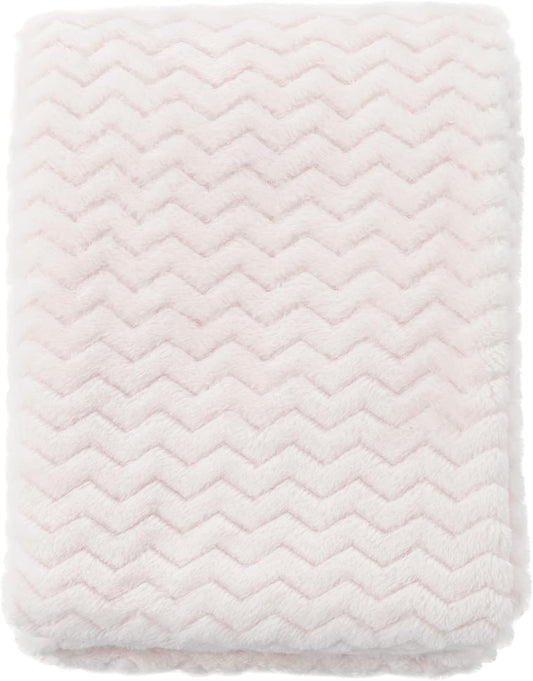 CREVENT 30''X40'' Soft Cozy Warm Baby Blankets for Boys Girls Solid Color - All Season Use - Newborn Essentials (Wave Ivory/White)
