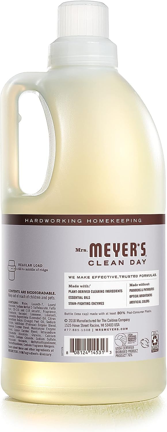 Mrs. Meyer’s Clean Day Lavender Laundry Detergent Concentrated Loads Per Bottle (64 Fl Oz (Pack of 4))