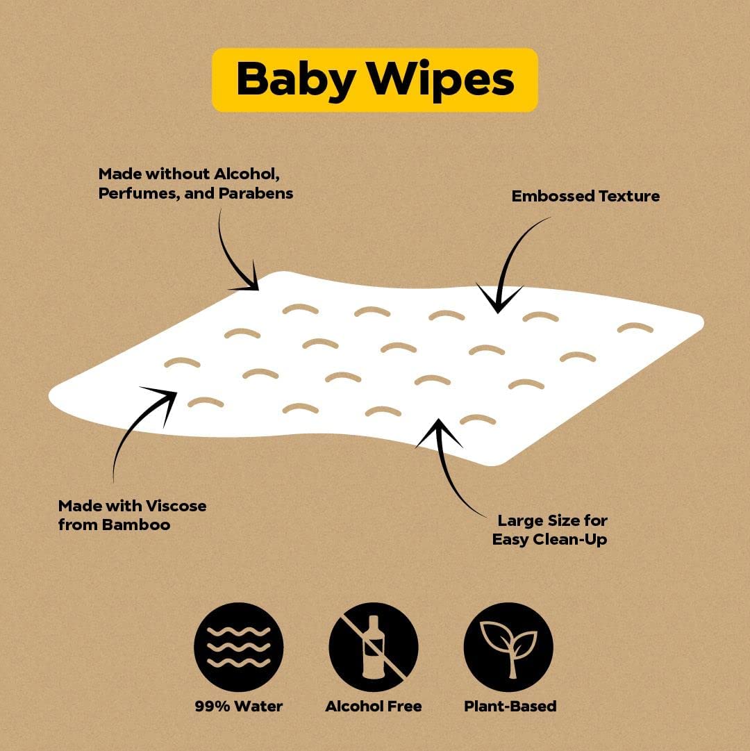 DYPER Viscose from Bamboo Baby Diapers Size 5 + Wipes | Skin-Friendly Ingredients | Cloth Alternative | Day & Overnight | Made with Plant-Based Materials | Hypoallergenic for Sensitive Skin, Unscented