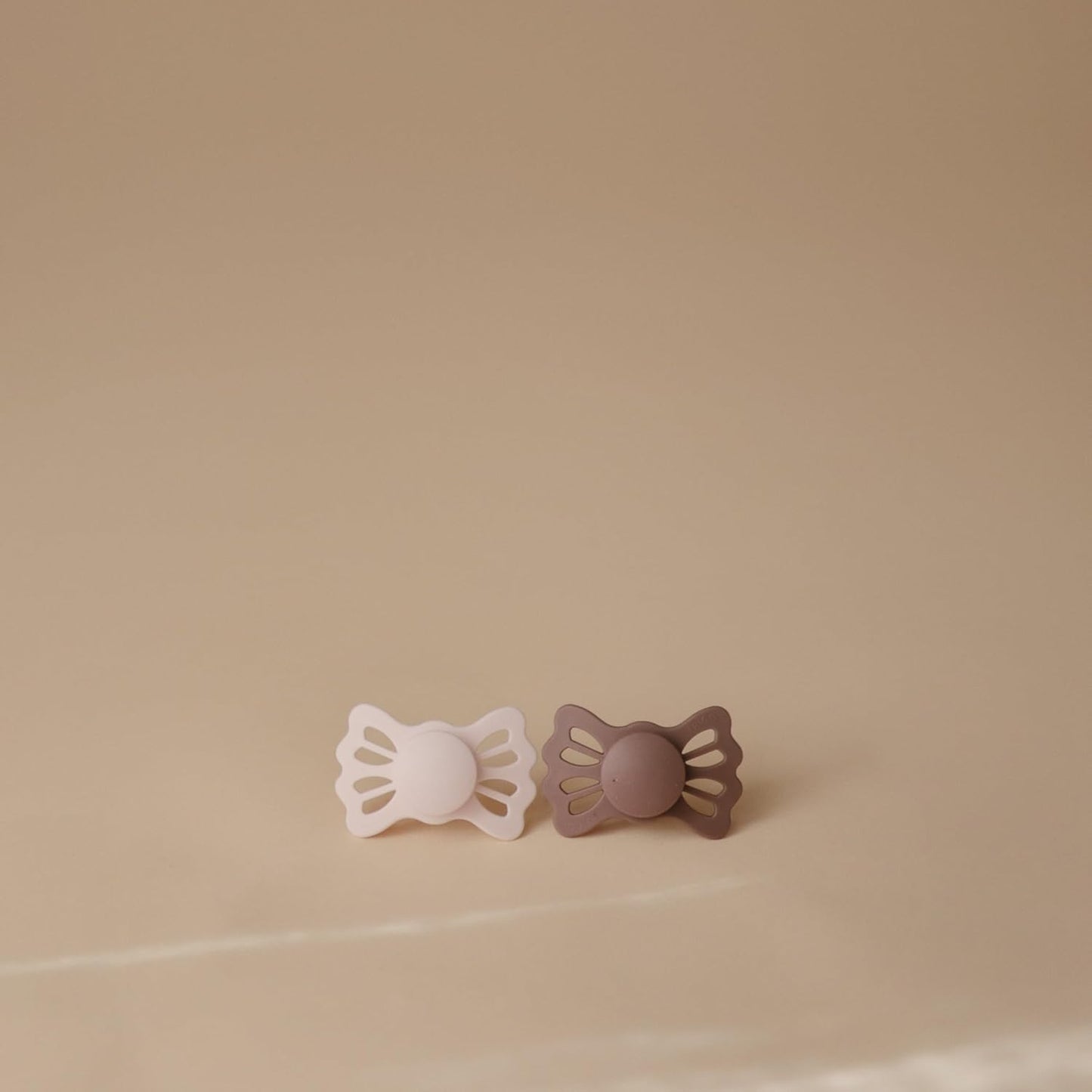 FRIGG Lucky Symmetrical SilkySoft Silicone Baby Pacifier | Made in Denmark | BPA-Free (White Lilac/Twilight Mauve, 6-18 Months)