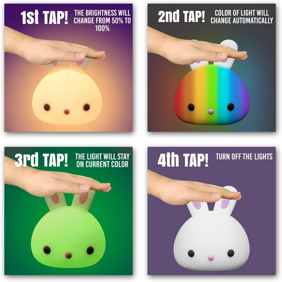 AULTRA Night Light for Kids – 16 Color USB Rechargeable Dog Lamp for Baby Nursery, Soft Silicone Night Light, 2 Brightness Levels, 10-Hour Use, Squishy Puppy Gift for Boys & Girls