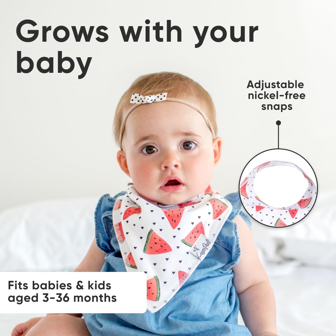 Copper Pearl 4 Pack Soft Cotton Baby Bibs for Drooling and Teething, Absorbent Drool Bibs for Baby Girl and Boy, Adjustable to Fit Newborns to Toddlers, Tons of Styles (Georgia)