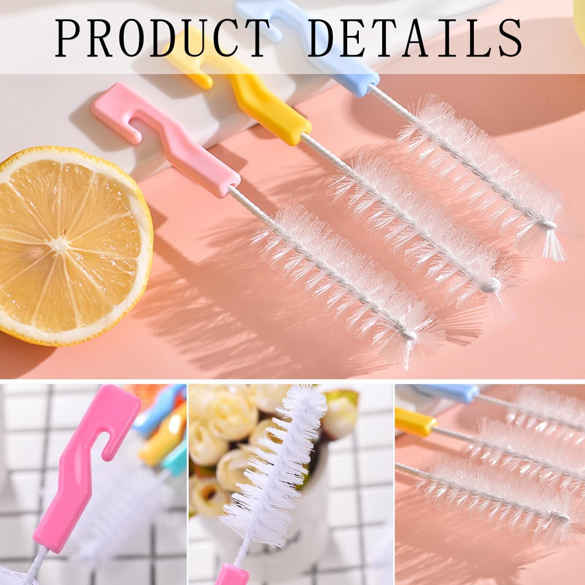 20 PCS Bottle Nipple Cleaner Sponge Brush Pacifier Sponge Cleaning Small Brush Baby Bottle Cleaner Brush for Standard Nipples Scrubber, Nipple Brush (20 PCS)