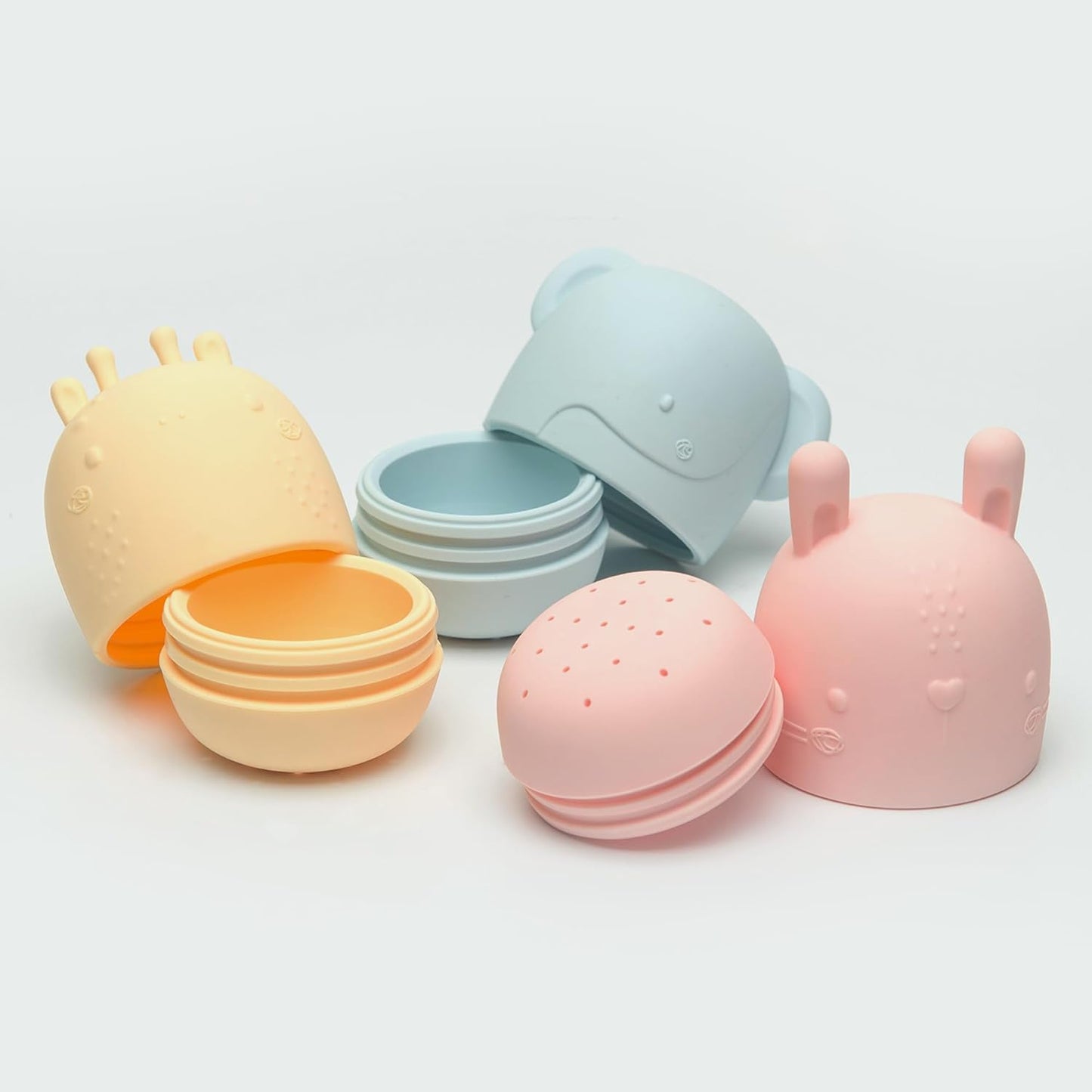 Loulou Lollipop Silicone Squirt and Play Easy Clean Bath Toys - Pastel