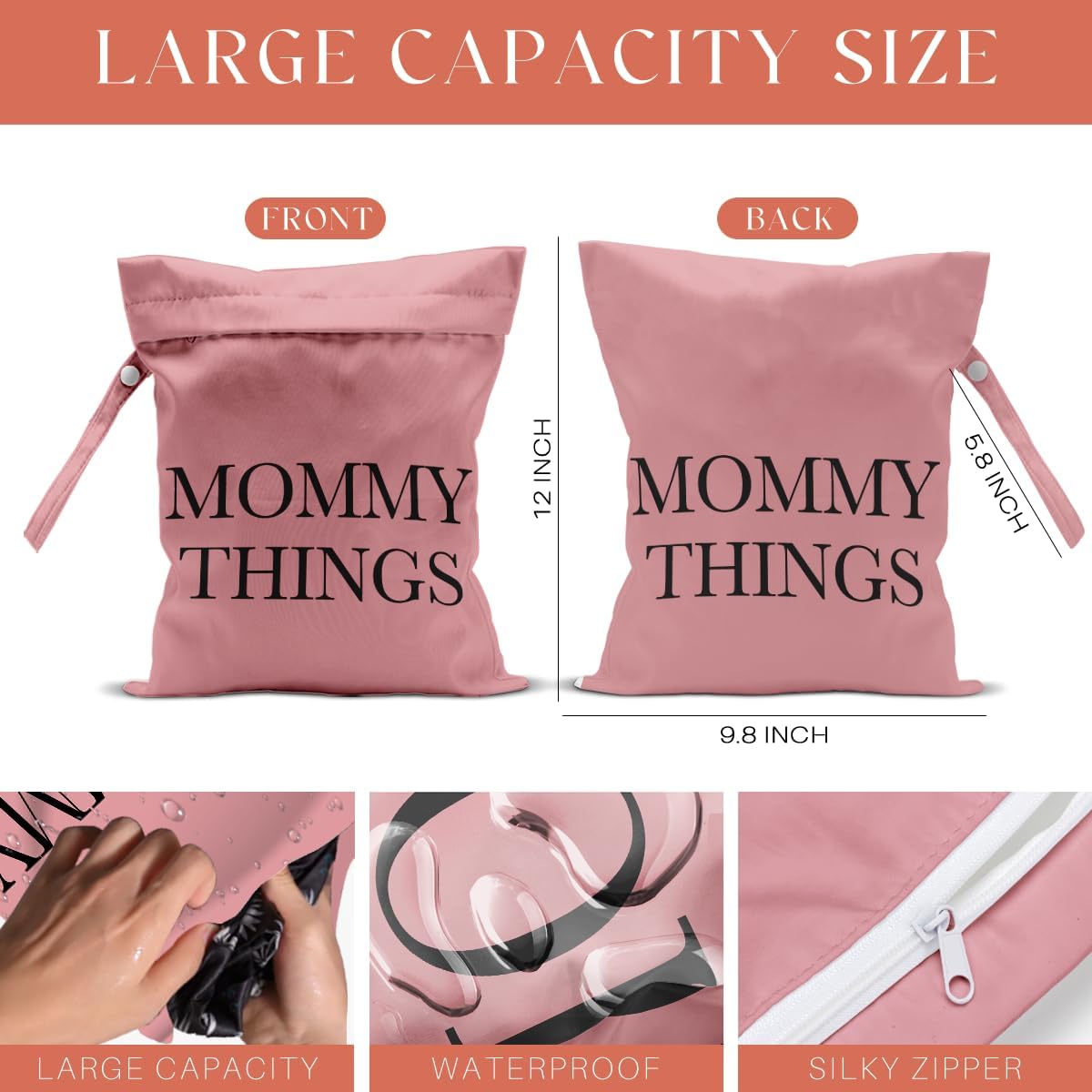 New Mommy Essentials New Mom Gifts 4 Pack Cute Wet Bag Waterproof Reusable Wet Dry Bag for Swimsuit Clothes Cloth Diaper Travel Beach Pool Yoga Gym Toiletries Travel Birthday Christmas Accessories
