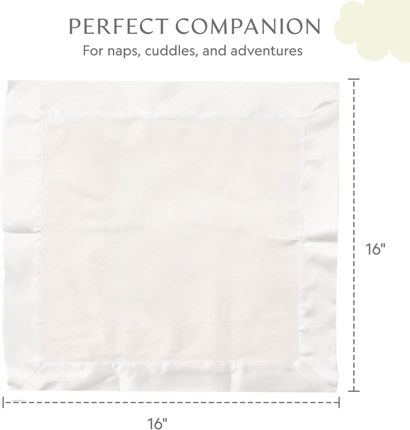 Ultra-Soft Lovey Security Blanket - Baby Essentials, Newborn Essentials, Ultra-Soft Fleece Baby Blanket with Satin Trim – 16" x 16" - Cream