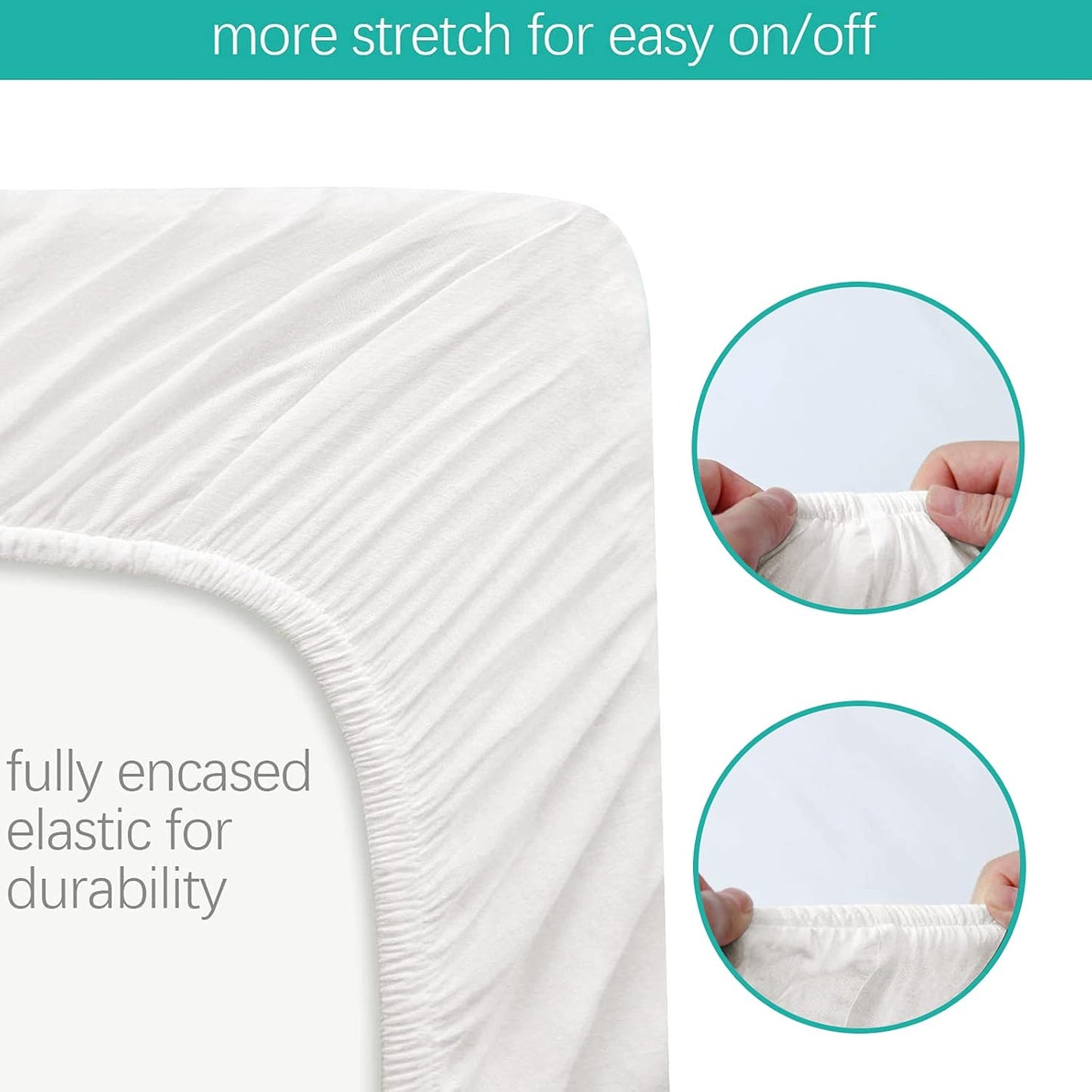100% Cotton Bassinet Sheets Compatible with ANGELBLISS, Jimglo, Mika Micky, MMBABY, HARPPA and AMKE(33"x19") Baby Bassinet Bedside Sleeper, 2 Pack, Ultra Soft Bassinet Sheet for Baby, White