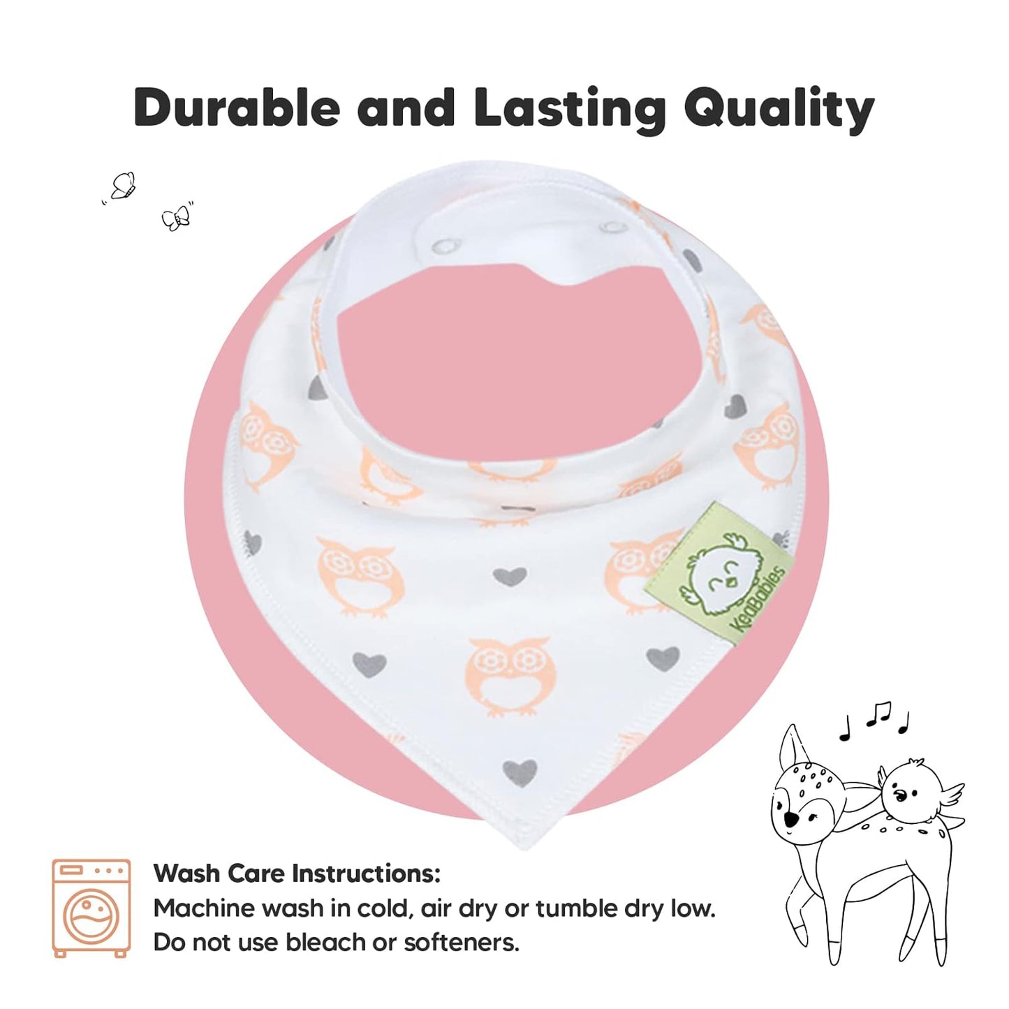 KeaBabies 8-Pack Organic Baby Bandana Bibs for Girls - Super Absorbent Triangle Baby Bibs for Drooling and Teething Infant, 100% Cotton Extra Soft for Newborn, Infant 0-36 Months (Pink Dreams)
