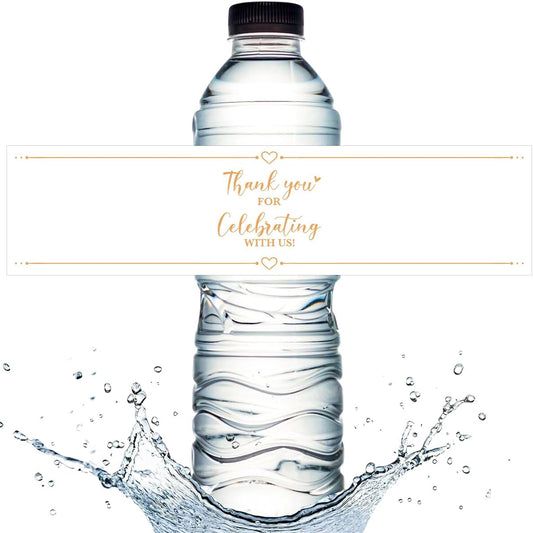 100PCS Wedding Water Bottle Labels Waterproof Greenery Floral Wraps Sticker for Water Bottle Baby Shower Bottle Label for Bridal Shower Party Thanks A15