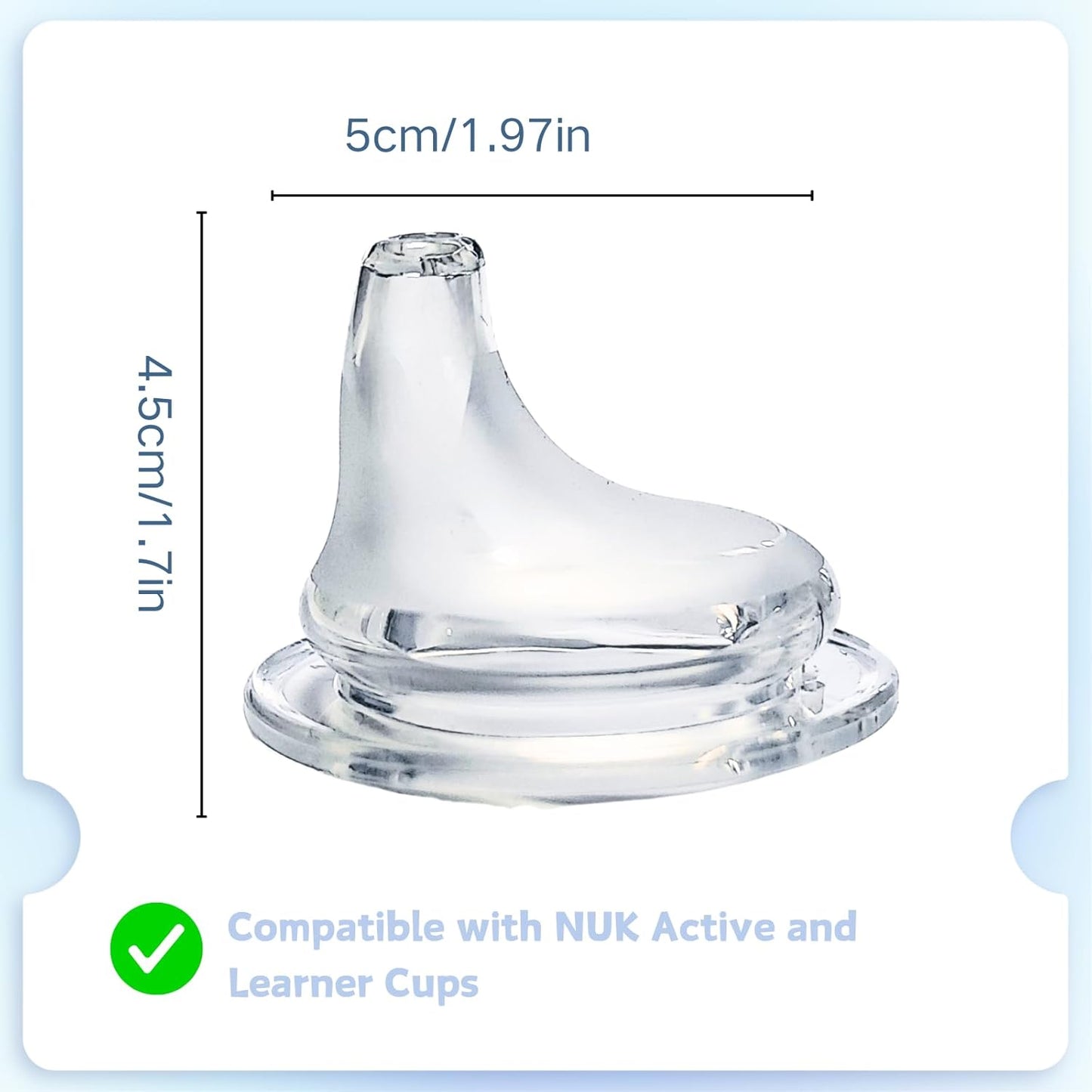 4Pack Replacement Silicone Spout Compatible with NUK Activity and Learner Cups, Nipple Replacement Spouts Leak-Proof, BPA-Free, Easy to Clean, Easy Transition from Bottle to Cup