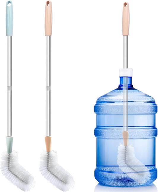 Water Bottle Cleaning Brush, 2 Pack 28inch Bendable Water Bottle Brush Long Nylon Bristles with Stainless Steel Handle for 3 Gallon and 5 Gallon Water Bucket