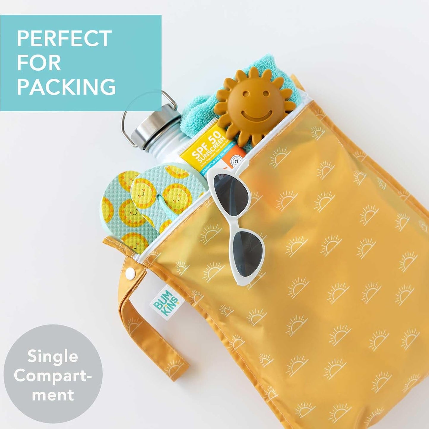 Bumkins - Waterproof Wet Bag - For Baby, Travel, Swim Suit, Cloth Diapers, Pump Parts, Pool, Gym, Toiletry, Strap to Stroller - Reusable & Easy to Clean - 2pk - Desert Boho