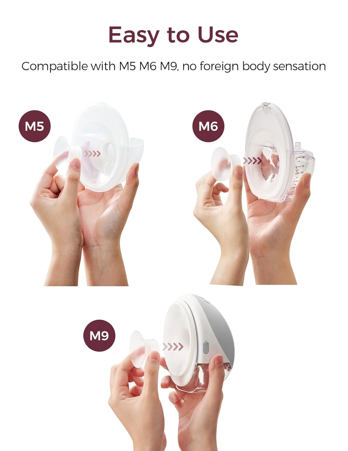 Momcozy Original Replacement Accessories for M5| M6| M9, Food-Grade Silicone & BPA Free, Original Breastfeeding Parts, Inserts 19mm, 4 Pack