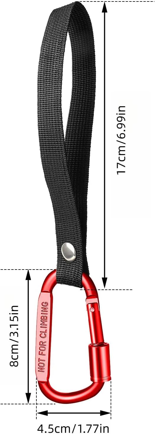 Stroller Hooks for Bags with Locking Stroller Carabiner Clip – Heavy-Duty Hooks for Diaper Bags, Groceries, Backpacks on Strollers, Bikes & Shopping Carts (Red, 4 Pieces)