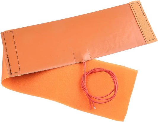 12V 240W Flexible Silicone Heating Mat Pad Element Bottle Heater Orange 10x30cm with 50cm Cable for Cars Trucks