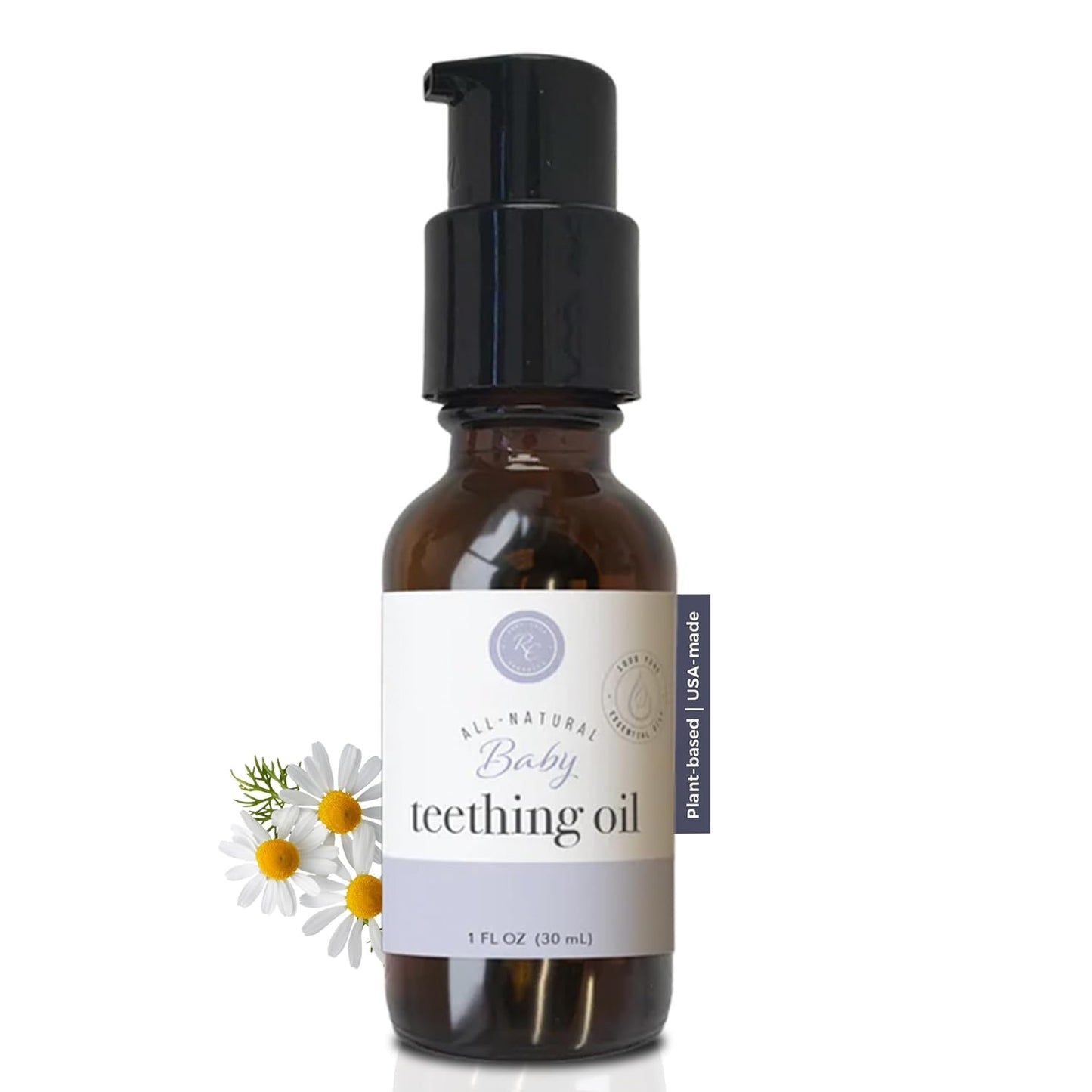 Rowe Casa Organics Baby Teething Oil, Natural Baby Teething Relief with Chamomile and Copaiba, Naturally Relieving and Soothing to Help Ease Discomfort, 1 Fl Oz