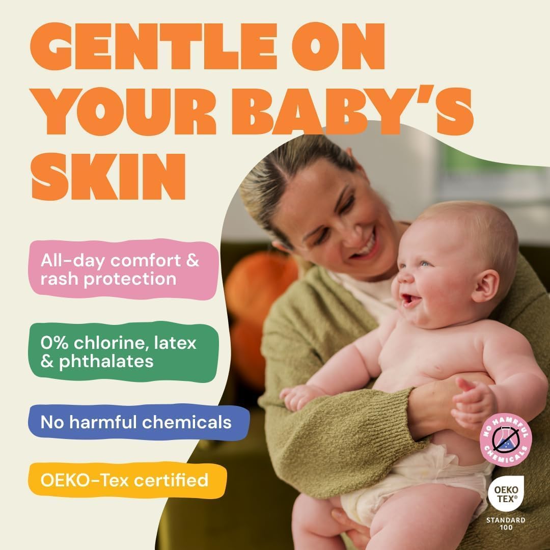 DYPER - Baby Diapers Size 6 (18 Count) - Plant Based Disposable Diapers for Day and Overnight Premium Leak Protection, Skin-Friendly Comfort with Soft Size 6 Diapers (>35 lb)