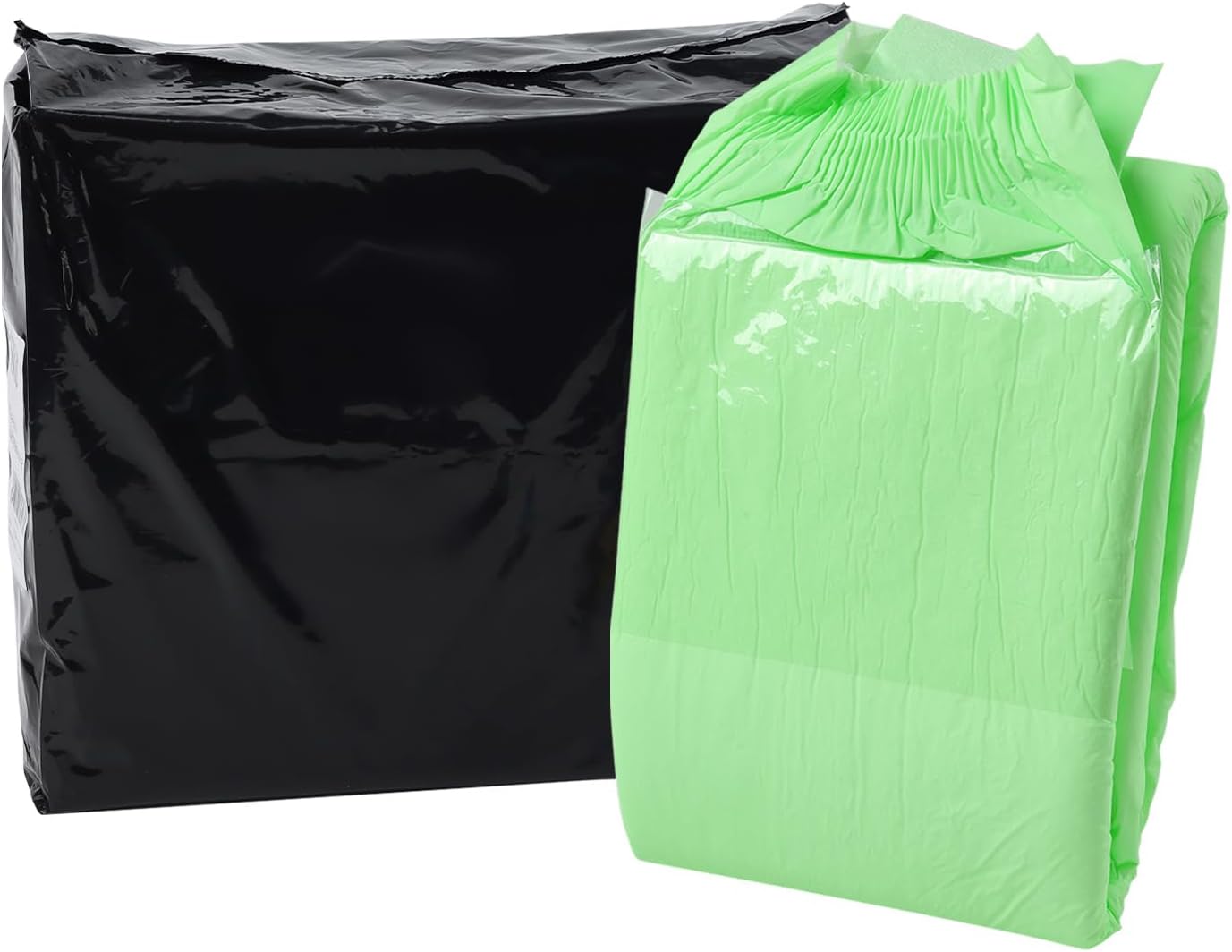 CutiePlusU Disposable Adult Diaper Heavy Absorption Dry Surface Adult Diapers All Night- Green 10 Pieces (Medium 28"-38")