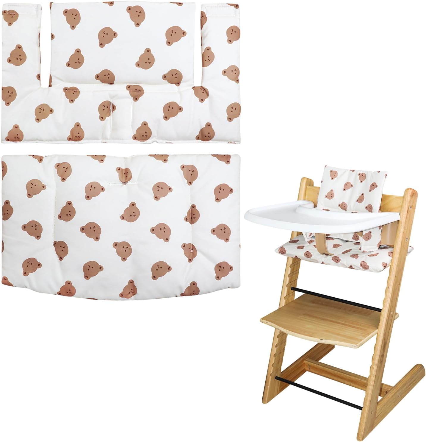 for Tripp Trapp High Chair Cushion, Soft and Comfortable for Tripp Trapp High Chair Cushion, for Tripp Trapp Cushion Set Makes It Safer and More Comfortable for Baby to Sit On (Little Bear)