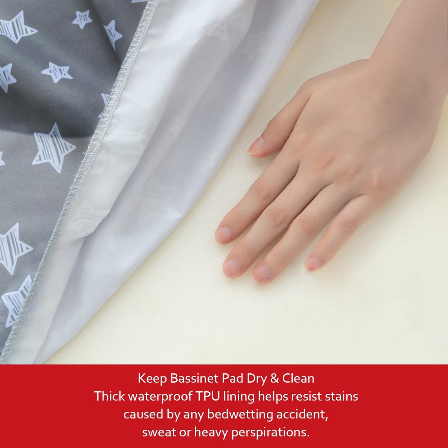 Bedside Sleeper Bassinet Sheets Waterproof 2 Pack Compatible with Mika Micky & MiClassic & Milliard Bassinet, Fit Most Bedside Sleeper Bassinet Mattress, Grey&White