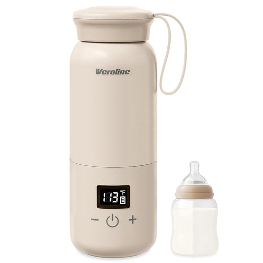 Portable Bottle Warmer for Travel, Baby Bottle Warmer with Adjustable Temp & Keep Warm for Formula, Breastmilk, Super Fast Charging & Rechargeable Milk Warmer, Cordless Water Warmer