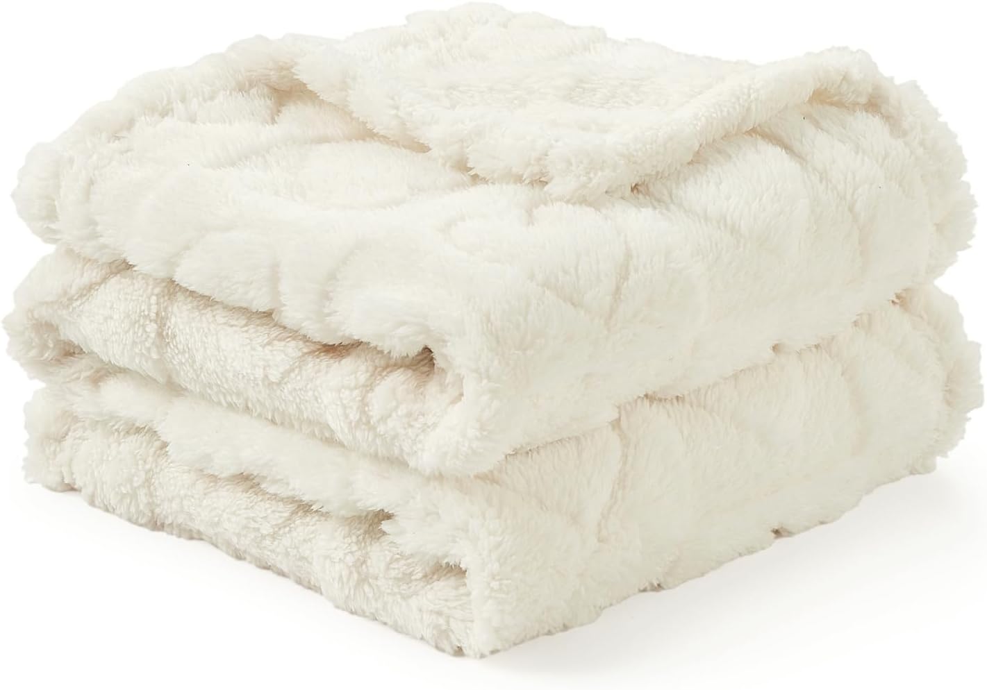 CREVENT 30"X40" Cozy Soft Warm Sherpa Baby Blanket for Girls Boys, Newborn Essentials for Infant, Baby Shower Receiving Gift - White Heart 75X100cm