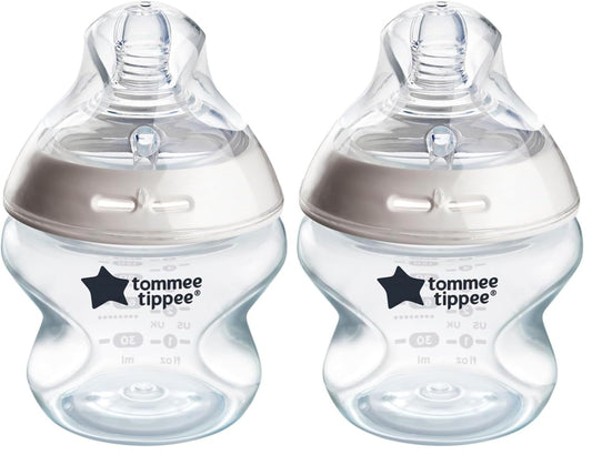 Tommee Tippee Baby Bottles, Natural Start Anti-Colic Baby Bottle with Slow Flow Breast-Like Nipple, 5oz, 0m+, Baby Feeding Essentials, Pack of 2
