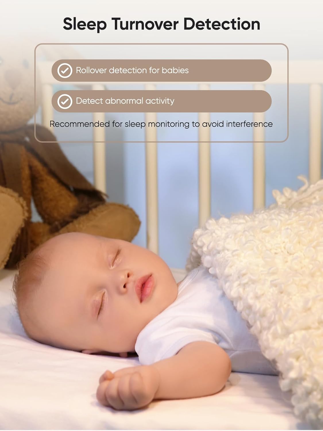 bonoch Add-on Baby Camera Unit for BBM14/BBM16 Only, 1440p HD Video Baby Monitor Camera No WiFi, Split-Screen, Night Vision, 4X Zoom, 2-Way Audio, White Noise, 3Lullabies, Incompatible with Phone