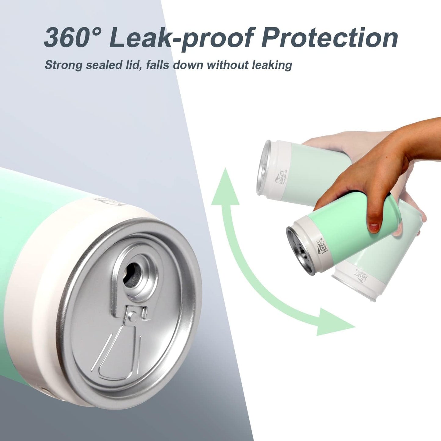 Humidifiers, Humidifier for Bedroom, Can Air Humidifier, Humidifiers for Home and Plants, USB Powered And Battery Powered Portable for Home Office Car Outdoor, 2 Mist Modes, Night Light, Auto-Off