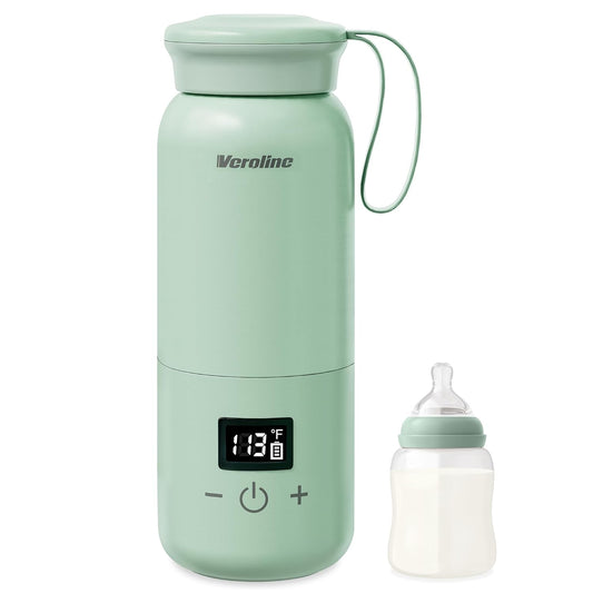 Portable Bottle Warmer for Travel, Baby Bottle Warmer with Adjustable Temp & Keep Warm for Formula, Breastmilk, Super Fast Charging & Rechargeable Milk Warmer, Cordless Water Warmer