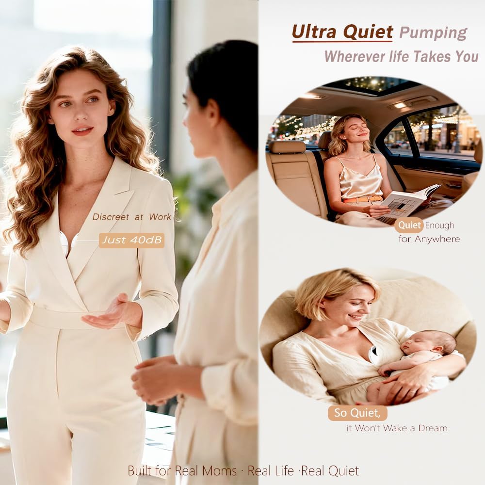 Wearable Breastfeeding Pump,4 Modes & 12 Levels, Hands Free Breast Pump, Portable Double Pump,Electric Breast Pump,Lightweight,Painless Comforts, Flange Sizes (19/21/mm) (White 2 Pack)