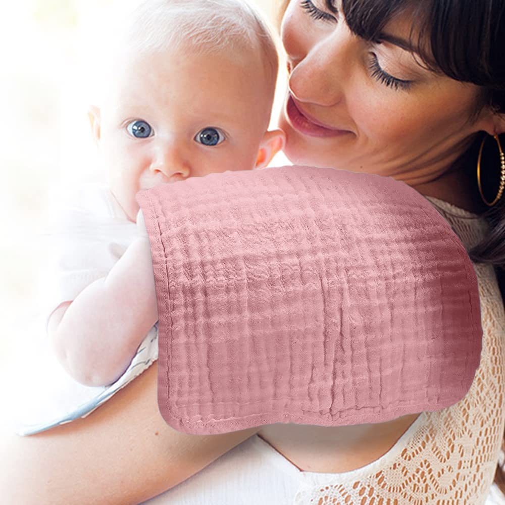 Yoofoss Muslin Burp Cloths for Baby 10 Pack 100% Cotton Baby Washcloths for Boys Girls Large 20''X10'' Super Soft and Absorbent Bean Paste
