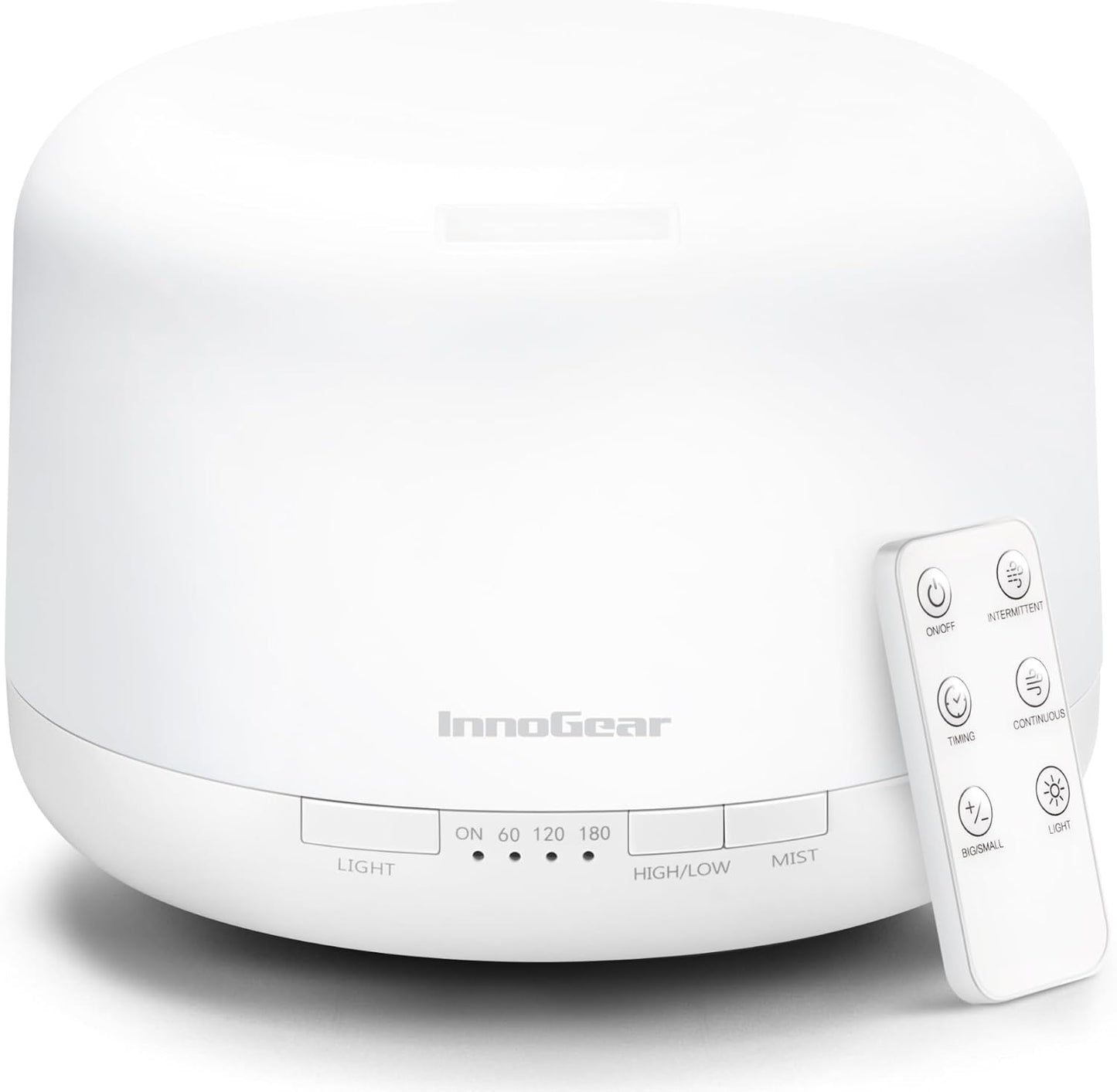 InnoGear 500ml Essential Oil Diffuser with Remote Control, Premium Ultrasonic Aromatherapy Diffusers Scent Humidifier Vaporizer Auto-Off Timer for Large Room Home, Basic White