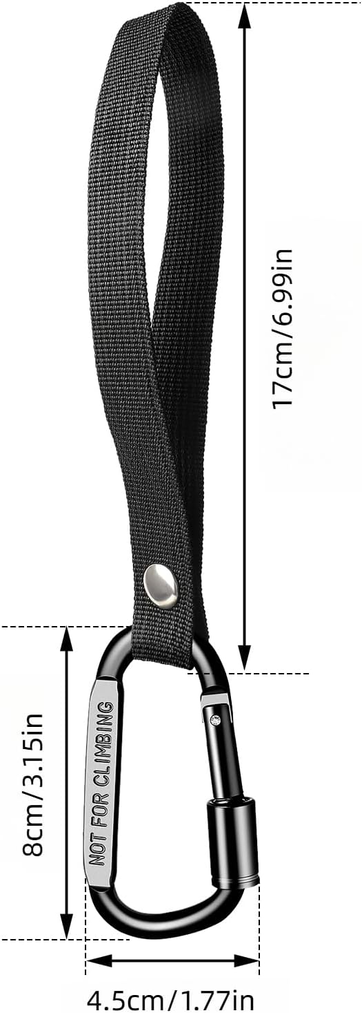 Stroller Hooks for Bags with Locking Stroller Carabiner Clip – Heavy-Duty Hooks for Diaper Bags, Groceries, Backpacks on Strollers, Bikes & Shopping Carts (Black, 4 Pieces)